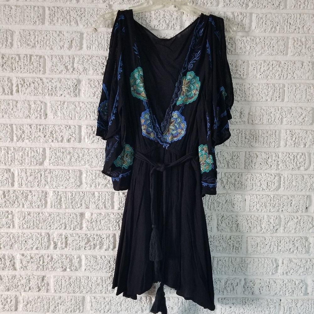 Free People Cora Black Embroidered Dress - Picture 4 of 10